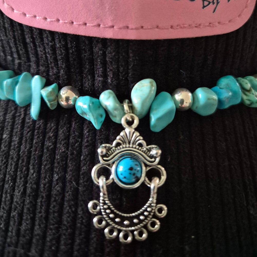 Boho Western Faux Turquoise Hat Band / Cowgirl Hat Accessory